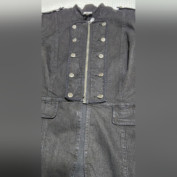 DIANE GILMAN EUC WOMEN'S SIZE XL STRETCH DENIM GOTH STYLE JACKET COAT - Picture 5 of 10